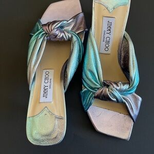 Jimmy Choo Women's Metallic Knotted Sandals - Avenue 50 Ombre